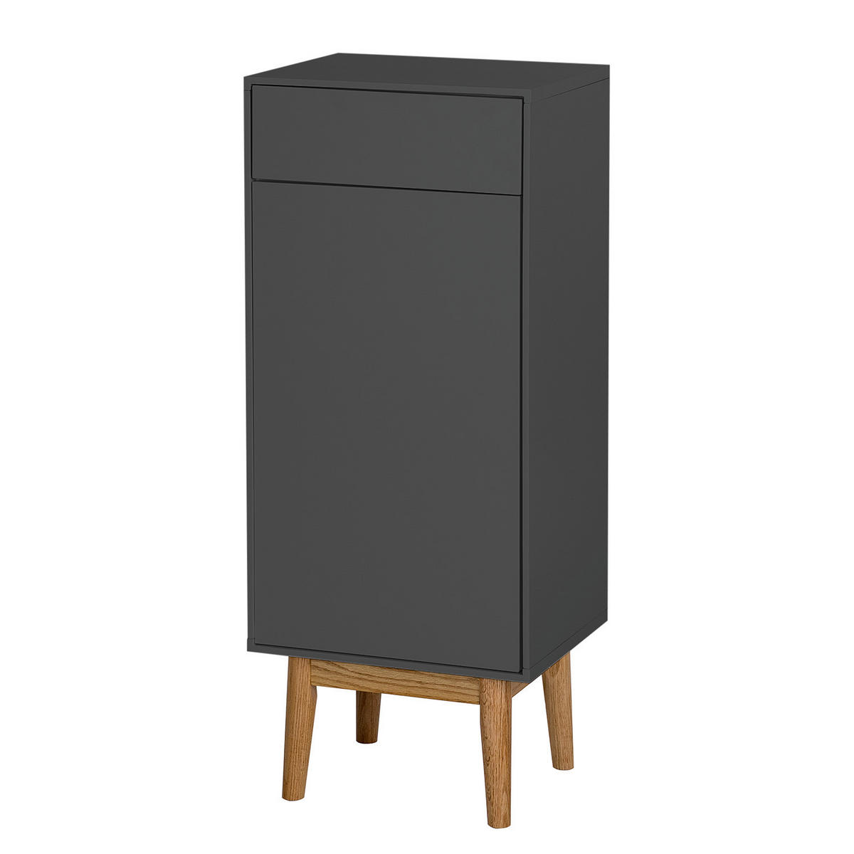 UNTERSCHRANK mit 1 Schublade - Eiche teilmassiv - Grau, Holz/Holzwerkstoff (40/97/32cm) - home24