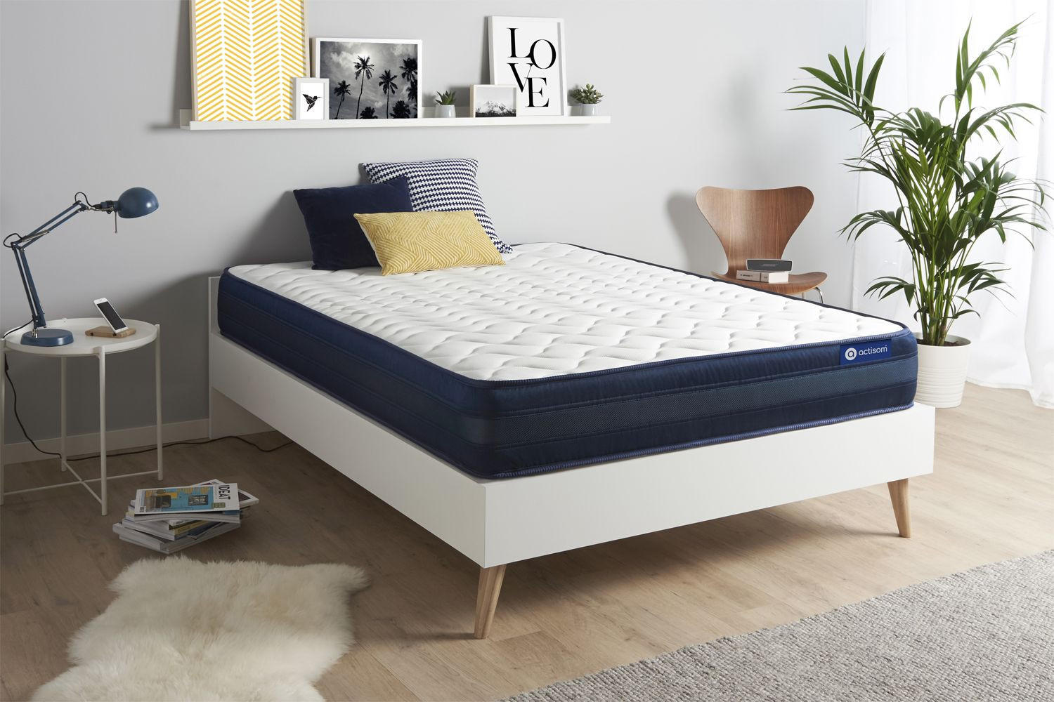 MATRATZE Actimemo tech Memory-Schaum 200 x 200 cm h4 - Weiß, Textil (200/200cm) - ACTISOM