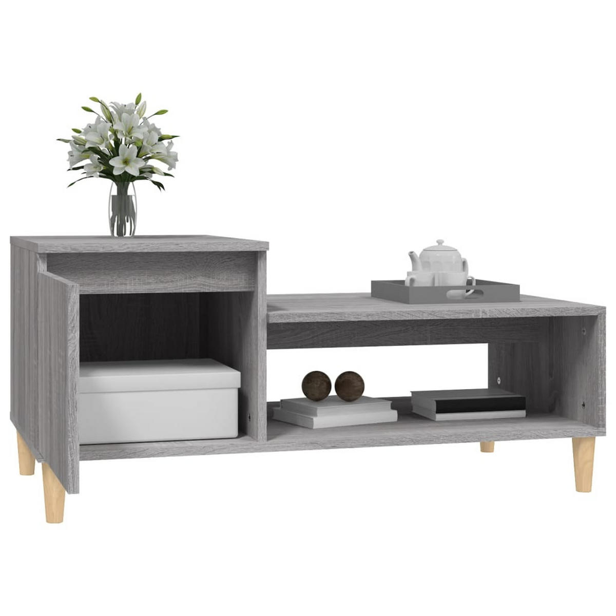 COUCHTISCH Grau Sonoma 100x50x45 cm Holzwerkstoff - Grau, Holzwerkstoff (100/50/45cm) - furnicato