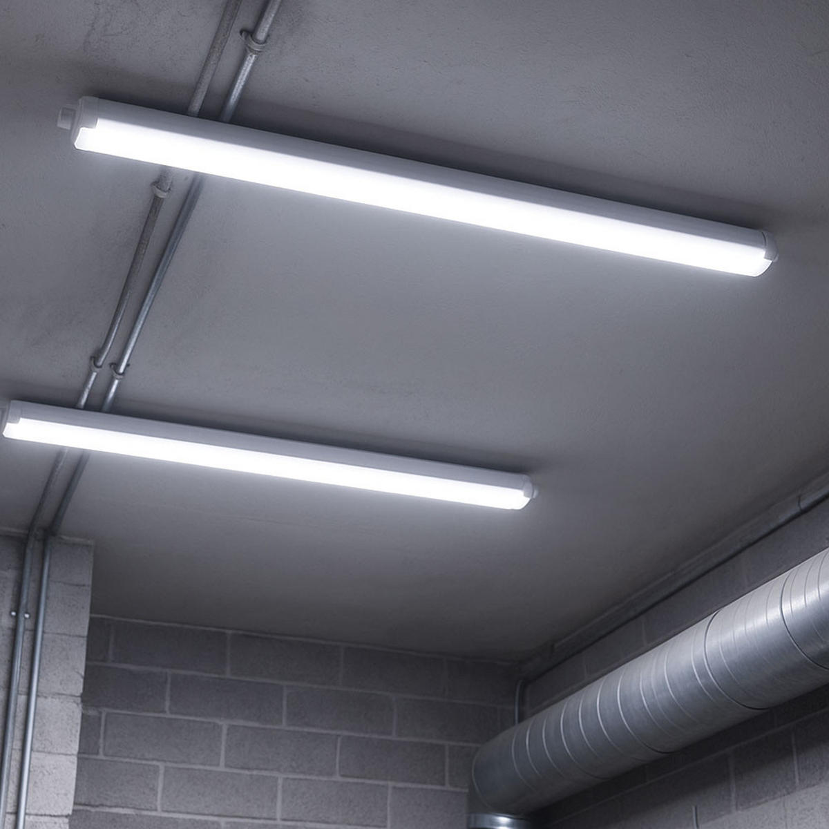 LED DECKENLEUCHTE Wannenleuchte Weiß - Weiß, Kunststoff (120/6.5/5.8cm)