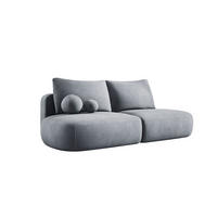 SCHLAFSOFA Moderne BABU mit Schlaffunktion – 3-Sitzer Sofa mit Bettkasten, DL-Automat, 2 Rückenkissen, 2 Zierkissen, 240x90x90 cm, Esche - Hellgrau, Holz/Textil (240/90/90cm) - DomoHome