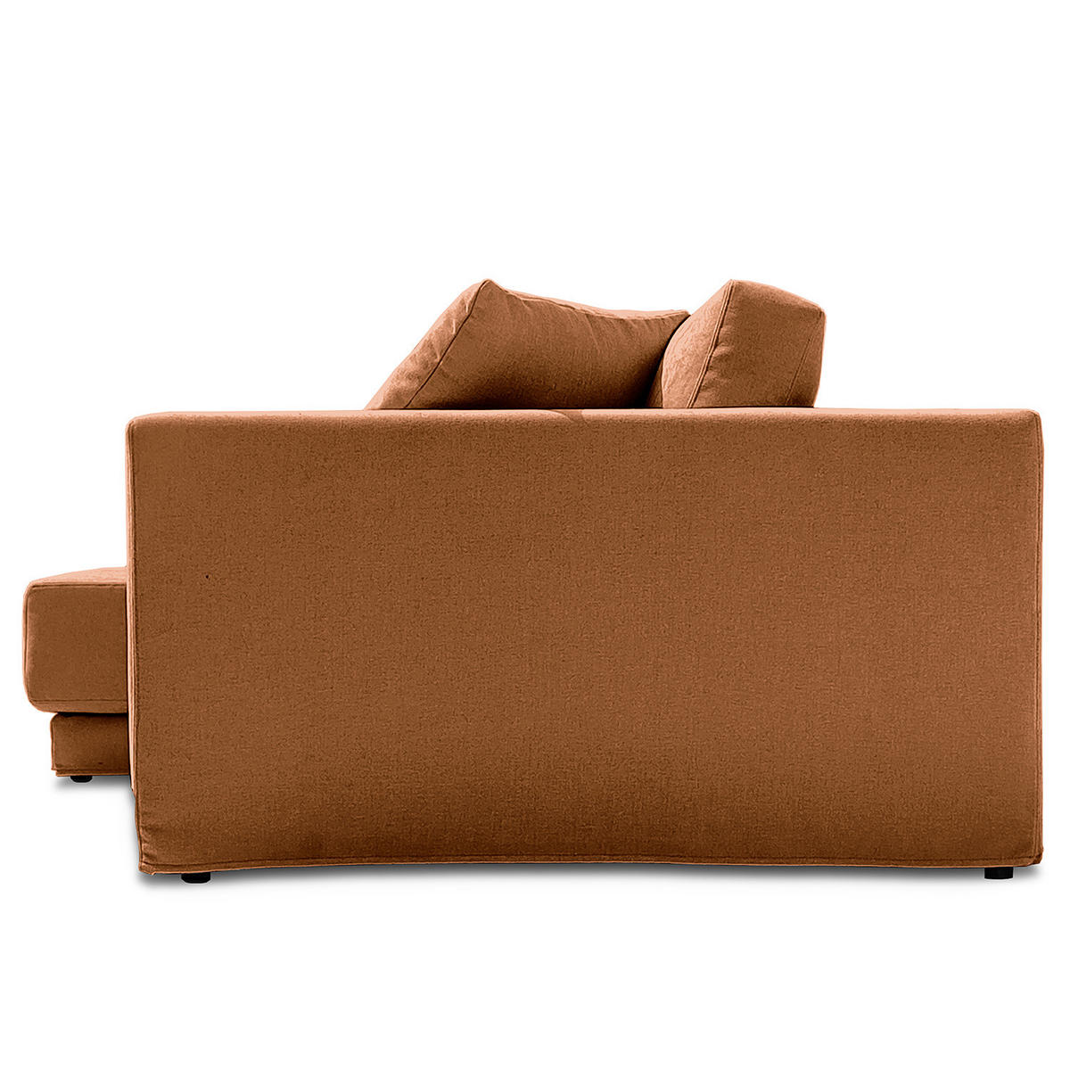 ECKSOFA mit Wechselbezug - Longchair, Webstoff - Schwarz/Kupferfarben, Kunststoff/Textil (260/155cm) - home24