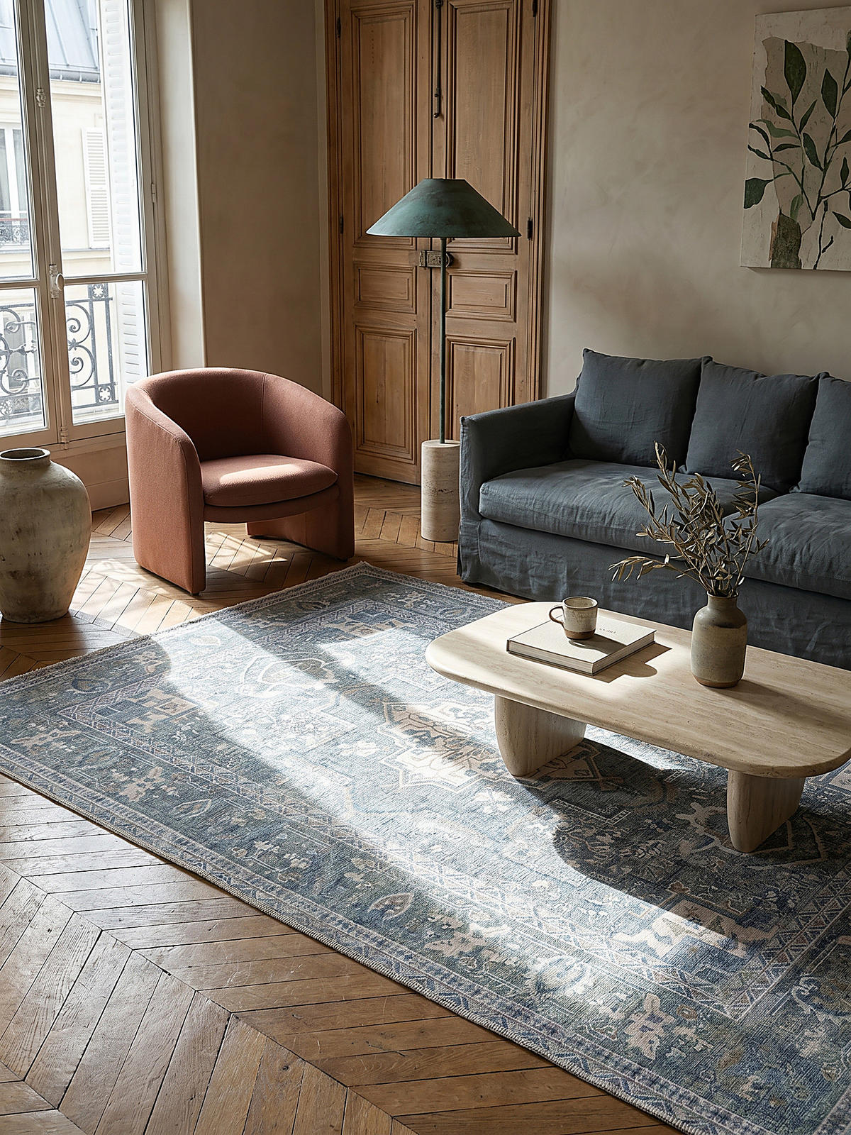 TEPPICH Waschbar HALD, klassisch im Vintage-Stil, Türkis, 200 x 290 cm - Blau, Textil (200/290cm) - KADIMA DESIGN