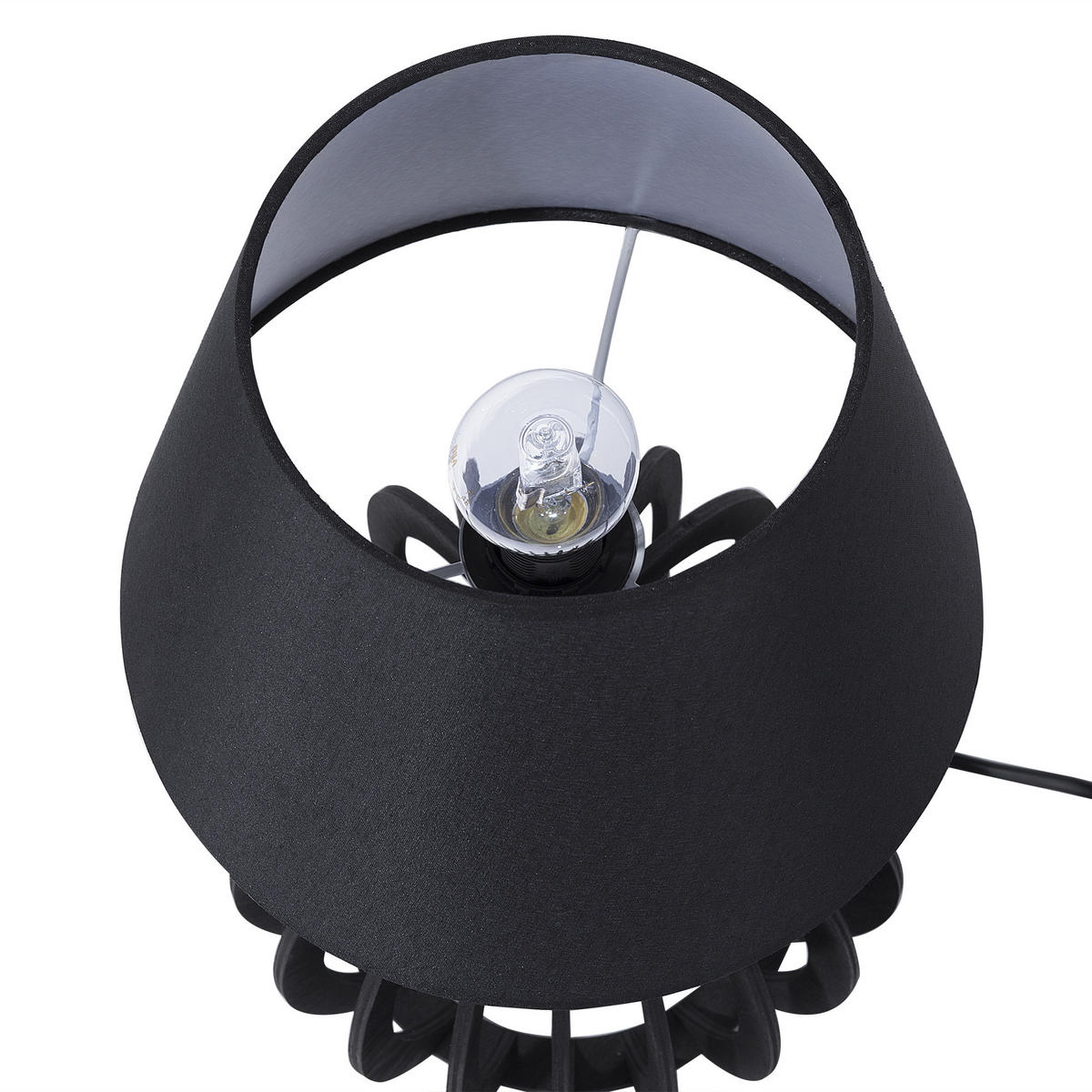 TISCHLAMPE Samo 22/22/41 cm - Schwarz, Holzwerkstoff (22/22/41cm) - Beliani