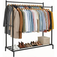 KLEIDERSTÄNDER Emil 150x62x160cm Metall Schwarz Kleiderstange - Schwarz, Metall (150/160/62cm) - DELUKE