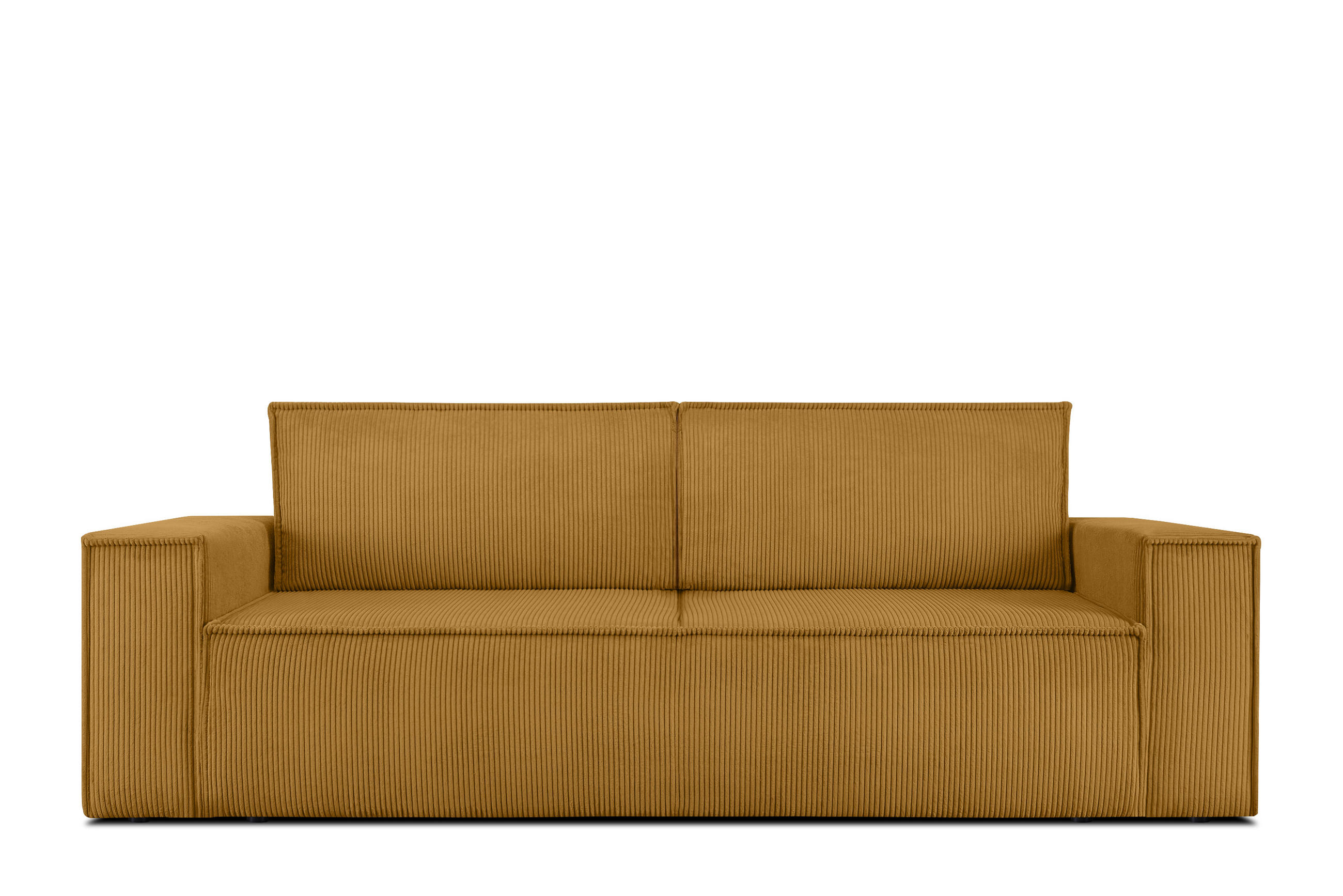 3-SITZER-SCHLAFSOFA NAPI in Pet Friendly Cord-Stoff, Gelb - Gelb/Schwarz, Textil (244/89/101cm) - KONSIMO®