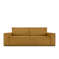 3-SITZER-SCHLAFSOFA NAPI in Pet Friendly Cord-Stoff, Gelb - Gelb/Schwarz, Textil (244/89/101cm) - KONSIMO®