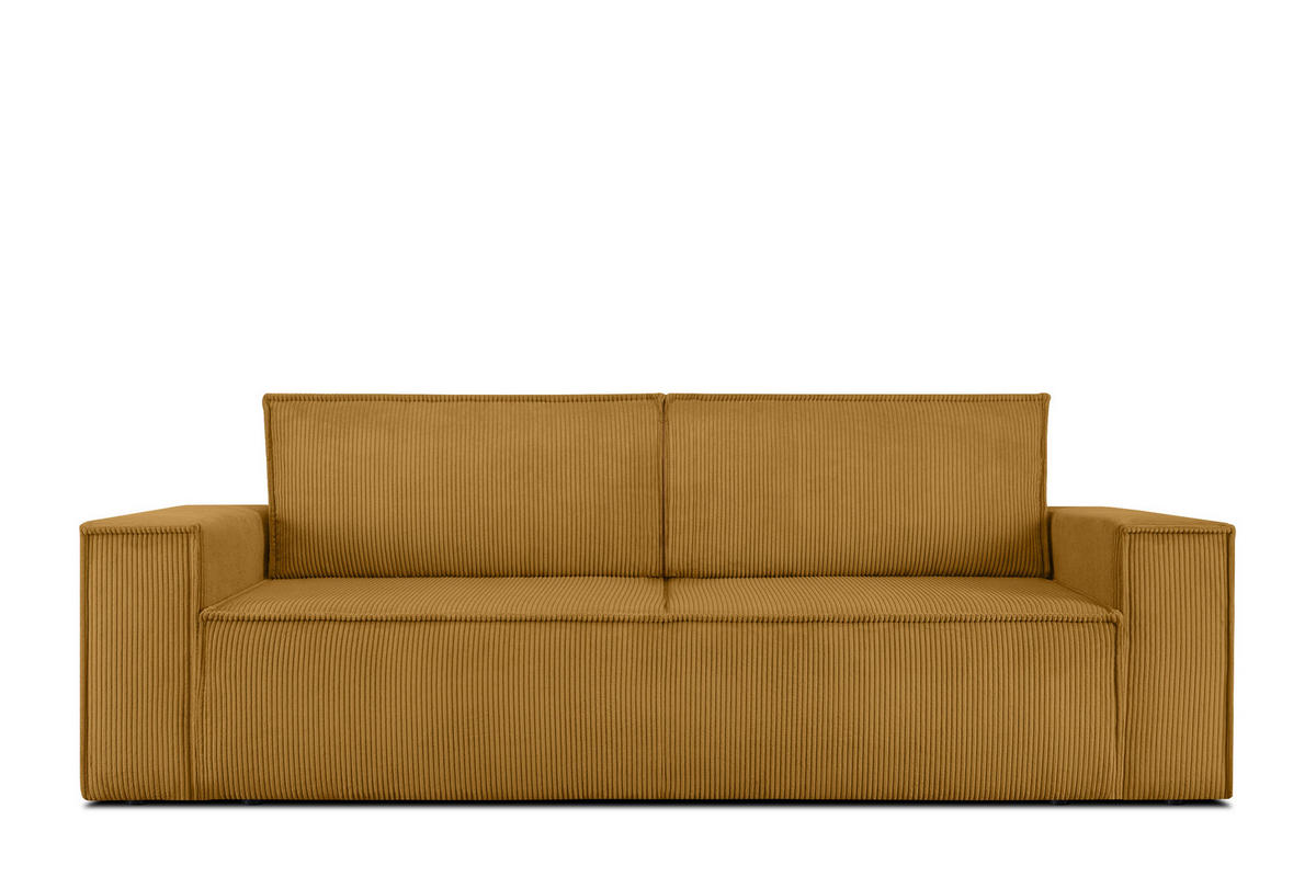 3-SITZER-SCHLAFSOFA NAPI in Pet Friendly Cord-Stoff, Gelb - Gelb/Schwarz, Textil (244/89/101cm) - KONSIMO®
