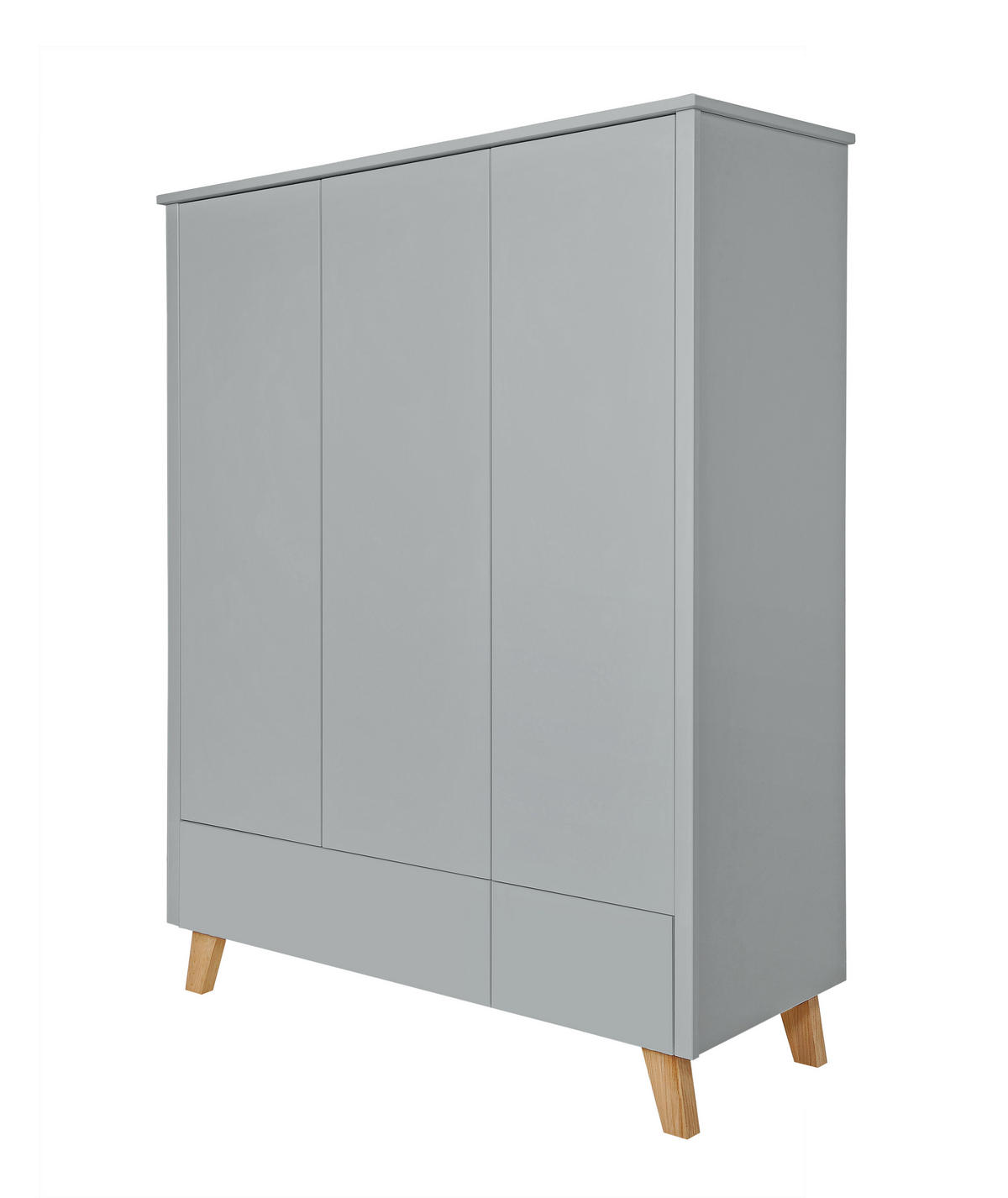 KINDERKLEIDERSCHRANK Zara_3, 3-türig – ideal für das Kinderzimmer - Grau, Holzwerkstoff (136/176/51.5cm) - RAUMHIRSCH FURNITURE