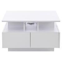 COUCHTISCH modern Weiß 70/70/40 cm mit 4 Schubladen - Weiß, Holzwerkstoff (70/70/40cm)