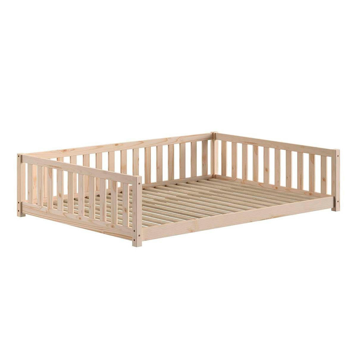 TAGESBETT Kapua 140x200 mit Rausfallschutz Kiefer Massivholz Natur - Kieferfarben, Holz (140/200cm) - 58aufmkessel