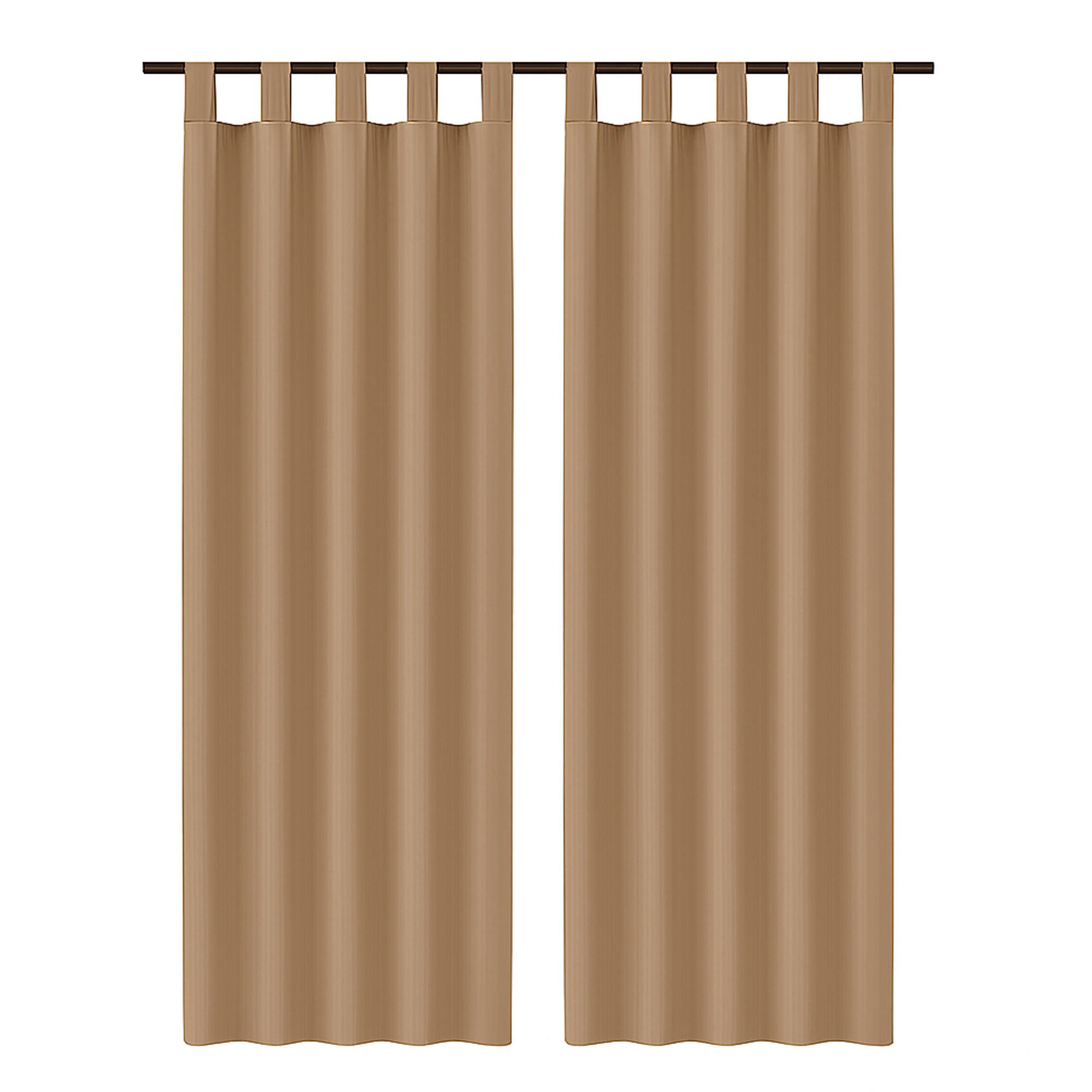 SCHLAUFENSCHAL blickdicht 140x175 cm Hellbraun 2er-Pack - Hellbraun, Textil (140/175cm)