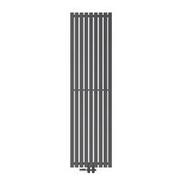 BADHEIZKÖRPER Stella 480x1800 mm Anthrazit mit Ventil Durchgang - Anthrazit, Metall (48/180/5cm) - LuxeBath