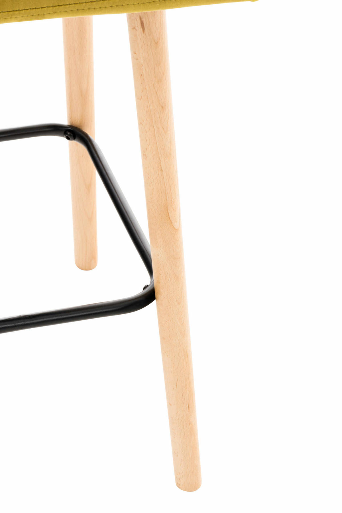 BARHOCKER 2er Set Samt gelb - Eukalyptusholzfarben/Gelb, Holz/Textil (42/94/49cm) - CLP