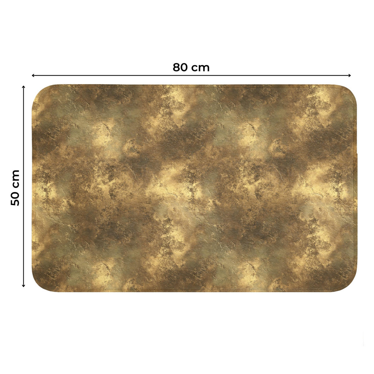 WC-VORLEGER Antik - Metallic-Look - Gold Toilettenteppich 80x50 cm - Goldfarben, Kunststoff/Textil (80/1cm) - OnlyWow