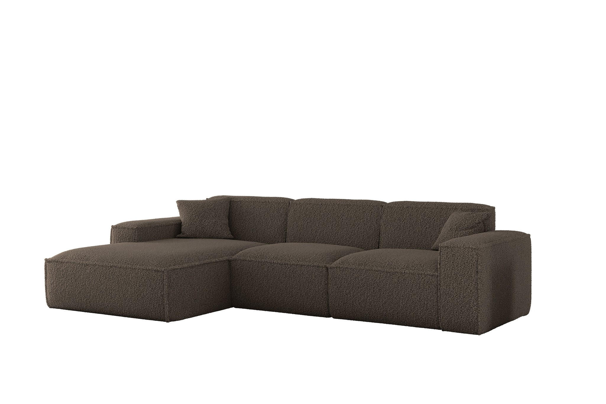 ECKSOFA Celes Premium In Sven - Braun, Holzwerkstoff/Textil (266/165cm) - Fun Möbel