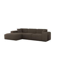 ECKSOFA Celes Premium In Sven - Braun, Holzwerkstoff/Textil (266/165cm) - Fun Möbel