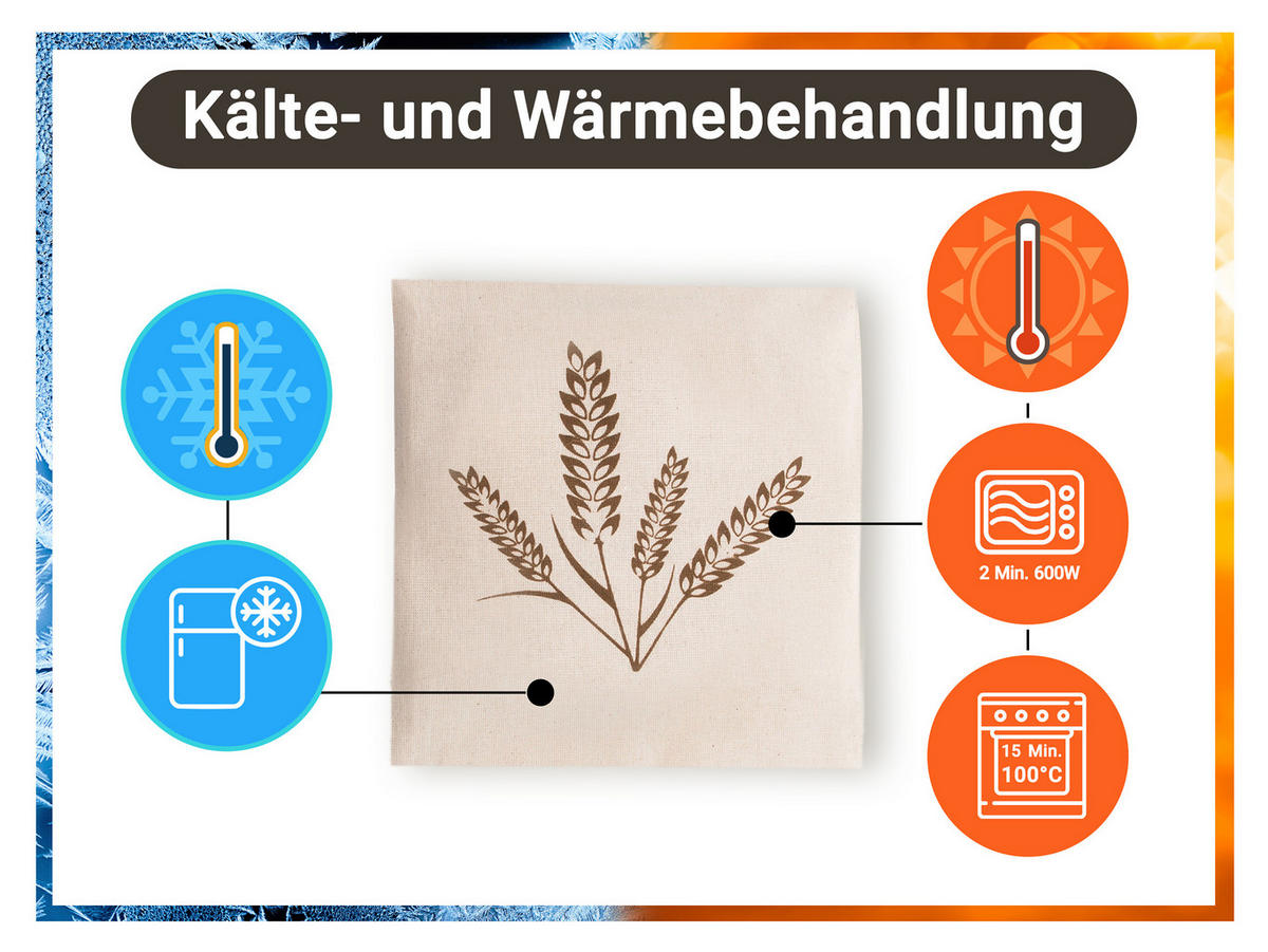 WÄRMEKISSEN, 21x21 cm, 100% Baumwolle, Weiß - Beige, Textil (21/2/21cm) - Zollner