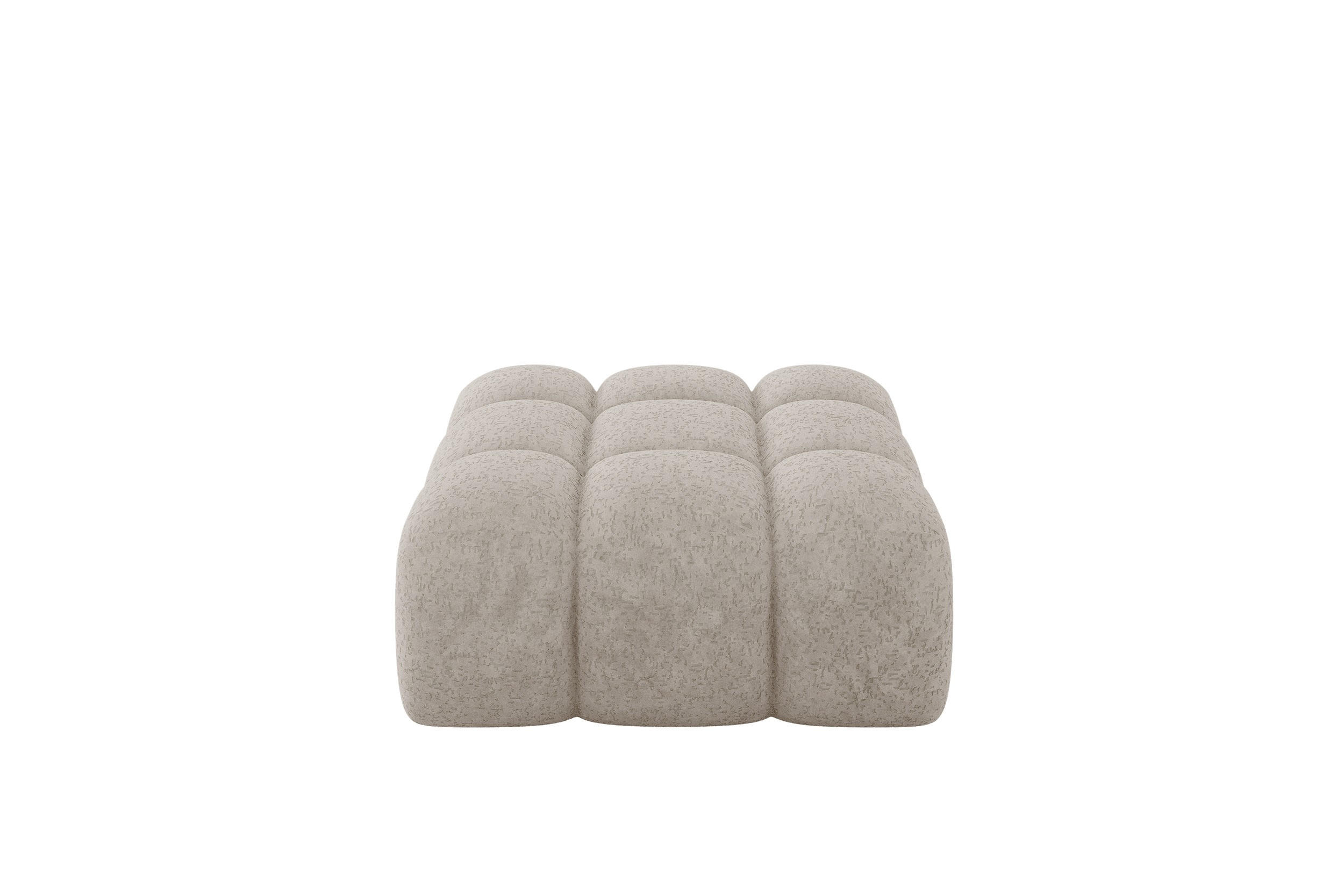 POUF OLEA-PUF 91x87x44 cm Beige Velours Modular Sitzhocker - Beige/Schwarz, Holzwerkstoff/Kunststoff (91/44/87cm) - ALTDECOR