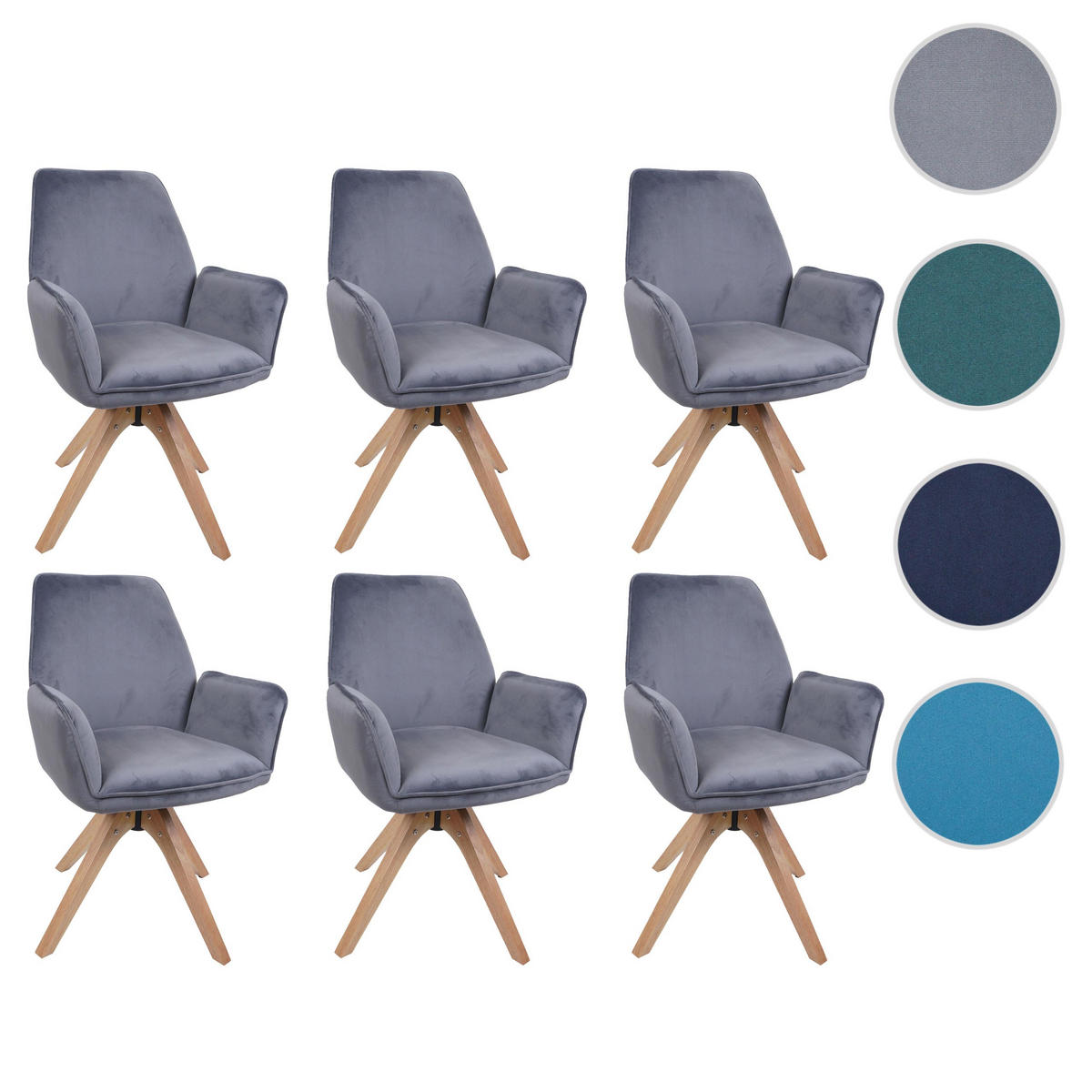 ESSZIMMERSTUHL Dunkelgrau 6er-Set - Dunkelgrau, Textil (60/87/60cm) - MCW