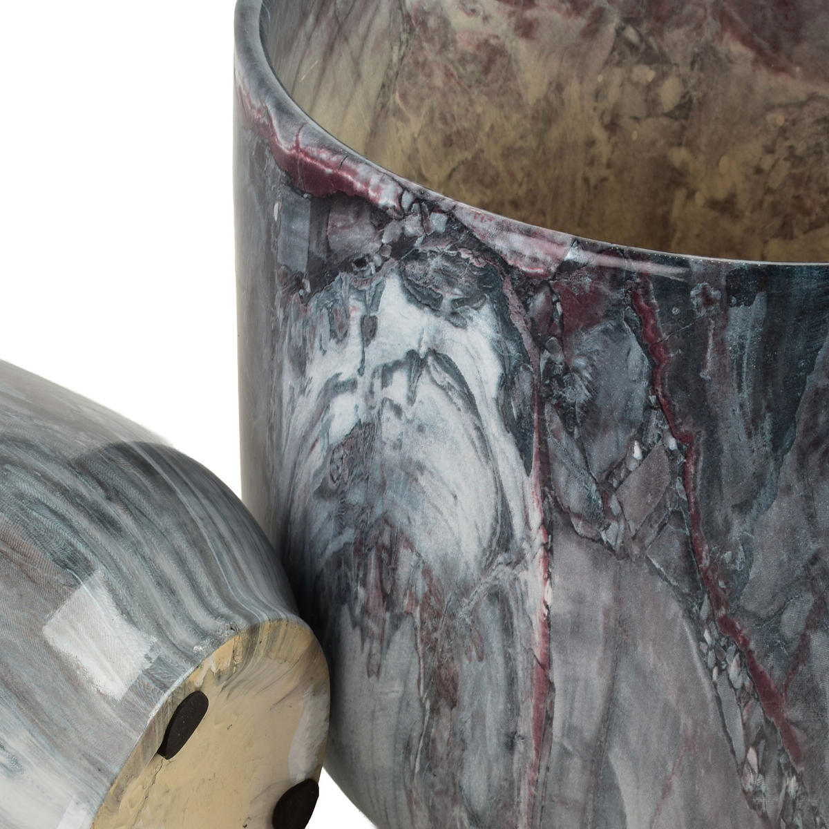 BLUMENTOPF Neva 3er Set Grau 29/29/30 cm Keramik - Grau, Keramik (29/30/29cm) - Mondex