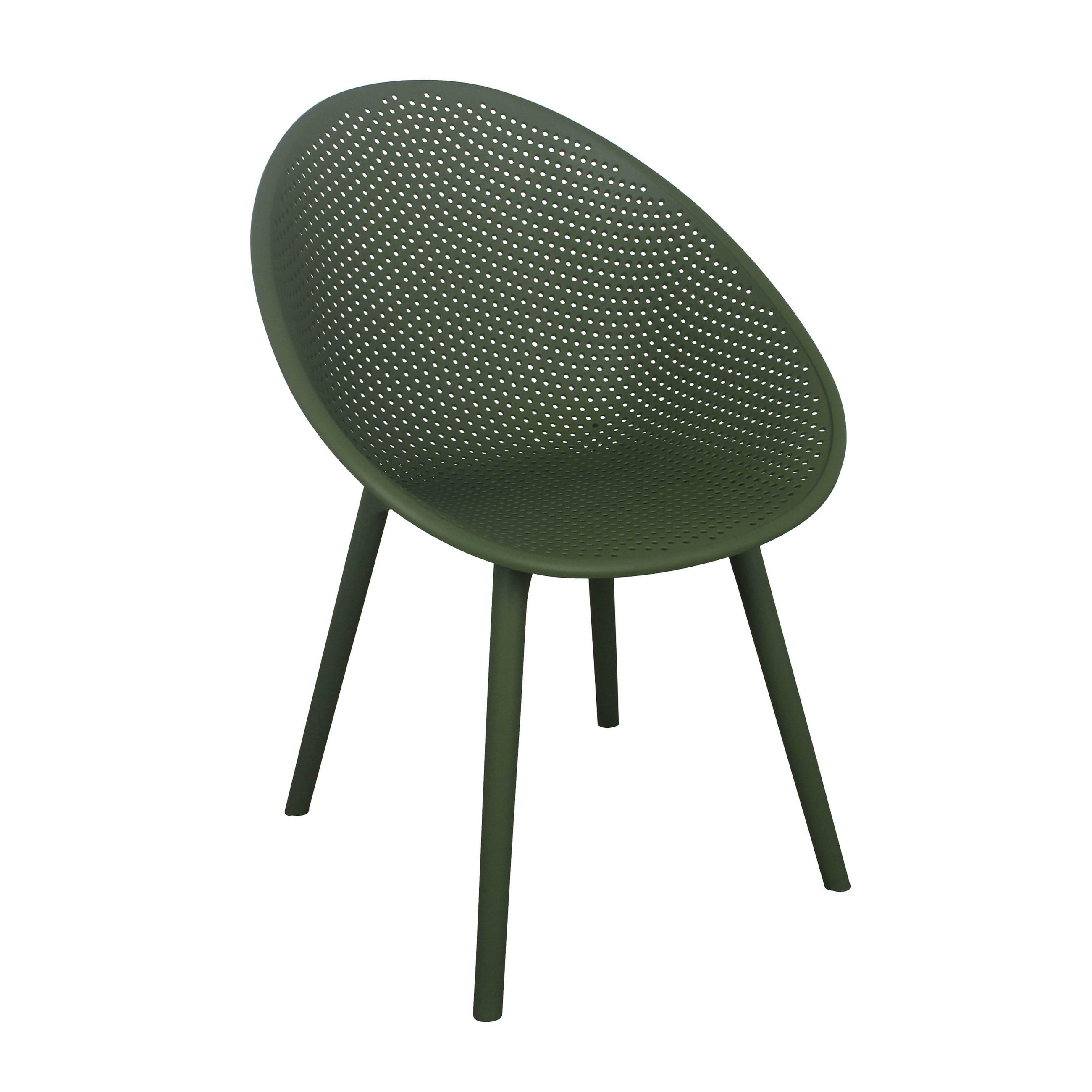 GARTENSTUHL 4-tlg., Grün - Grün, Kunststoff (59/59cm) - Oviala
