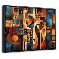 LEINWAND Bilder mit Rahmen - Figuren - Abstrakt - Symbole - 40x30 - Terracotta, Textil (40/30cm) - MuchoWow