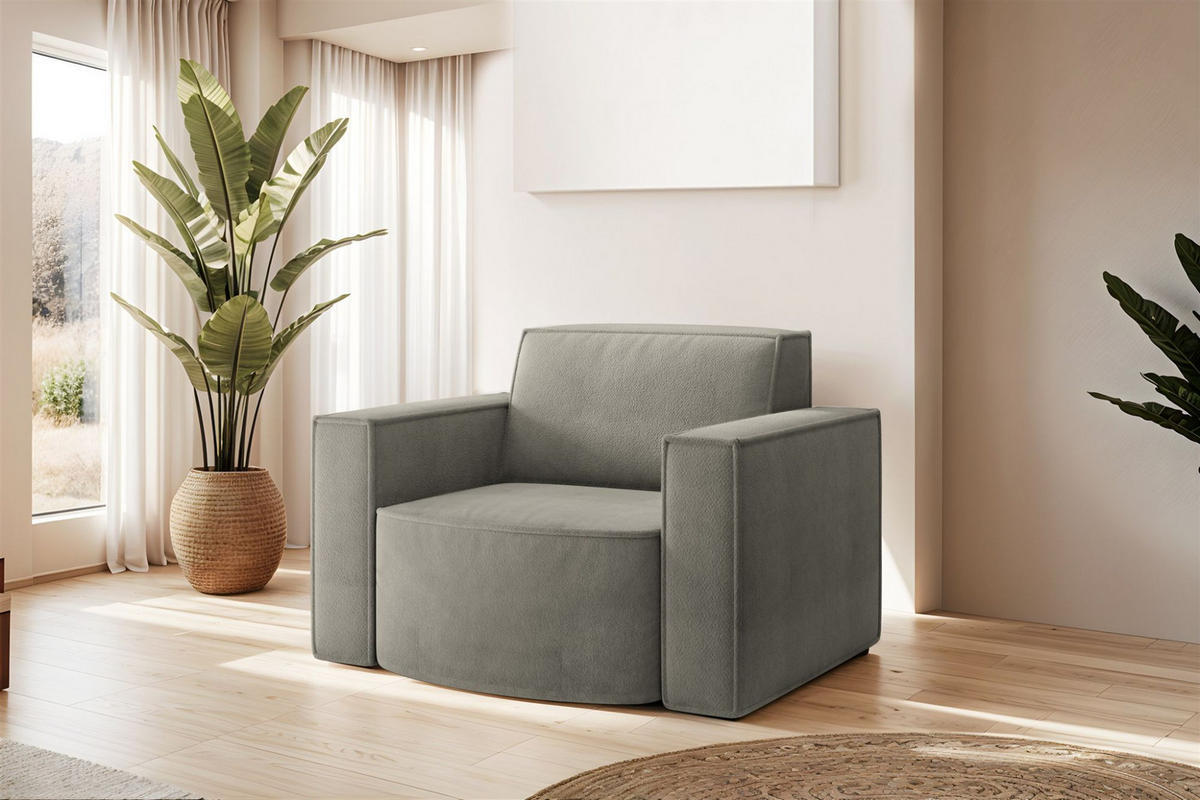 SOFASET Palma In Noel - Grau, Holzwerkstoff/Textil (236/78/165cm) - Fun Möbel
