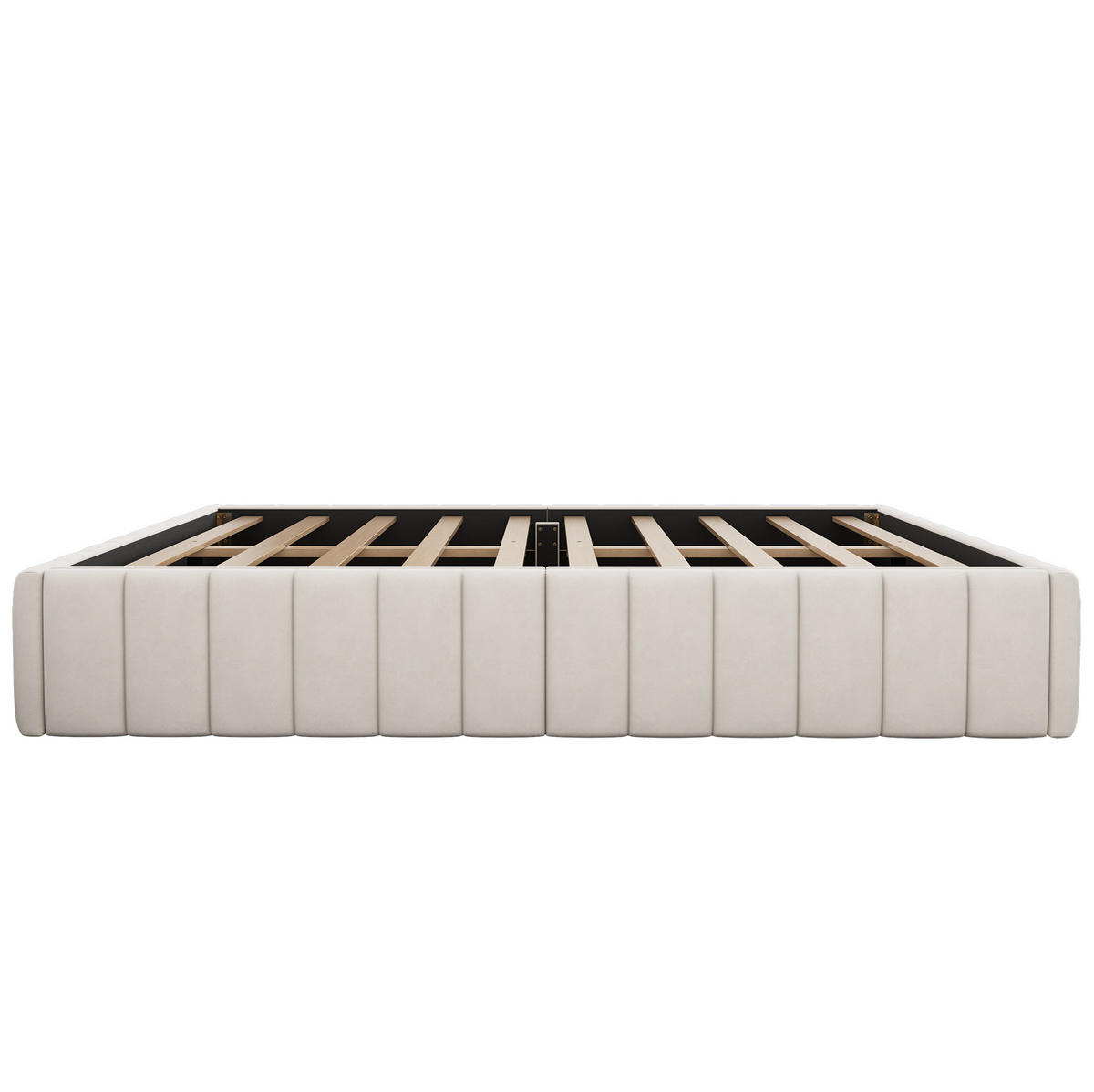 POLSTERBETT 140/200 cm Beige aus Samt mit 4 Schubladen und Lattenrost - Beige, Textil (140/200cm) - OKWISH