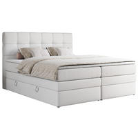 BOXSPRINGBETT ERNI KING 200/200 Weiß Kunstleder - H4 - Weiß, Holz/Textil (200/200cm) - MKS