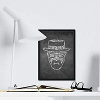 POSTER Breaking Bad – Heisenberg, Schwarz-Weiß A4 Rahmenlos - Klar, Papier (29.7/5/21cm) - Nacnic