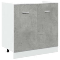 SPÜLENUNTERSCHRANK Lyon Betongrau 80/46/81,5 Cm Holzwerkstoff - Grau, Holzwerkstoff (46/81.5/80cm) - vidaXL
