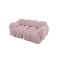 2-SITZER modulares Sofa Miko-S1 214x118x75 cm Rosa Cord - Schwarz/Rosa, Holzwerkstoff/Kunststoff (214/75/118cm) - ALTDECOR