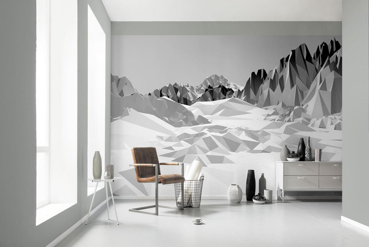FOTOTAPETE Eisfelder 368 x 254 cm - Weiß, Papier (368/254cm) - Sanders & Sanders