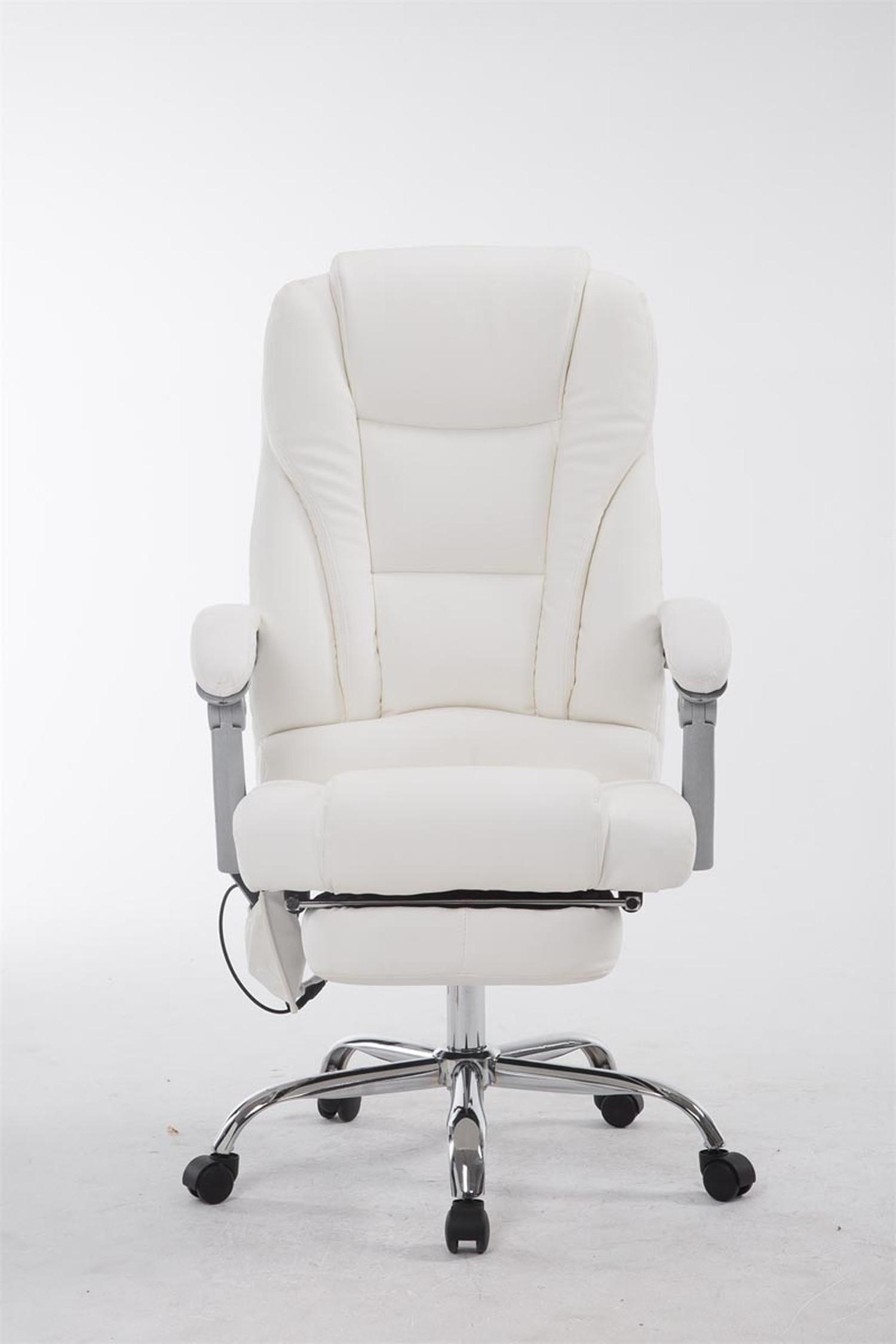 BÜROSTUHL Pacira-N, Kunstleder mit Massagefunktion Weiß - Weiß, Textil/Metall (68/127/64cm) - TPFLiving