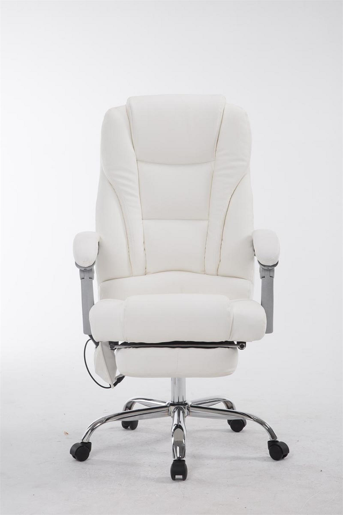 BÜROSTUHL Pacira-N, Kunstleder mit Massagefunktion Weiß - Weiß, Textil/Metall (68/127/64cm) - TPFLiving