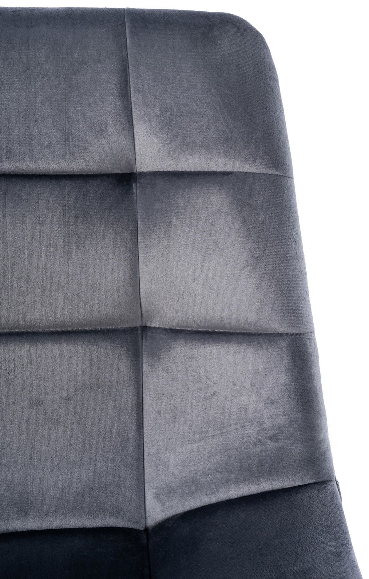 ESSZIMMERSTUHL Atina Samt, Gestell Metall Schwarz Dunkelgrau - Dunkelgrau/Schwarz, Textil/Metall (45/84/55cm) - TPFLiving