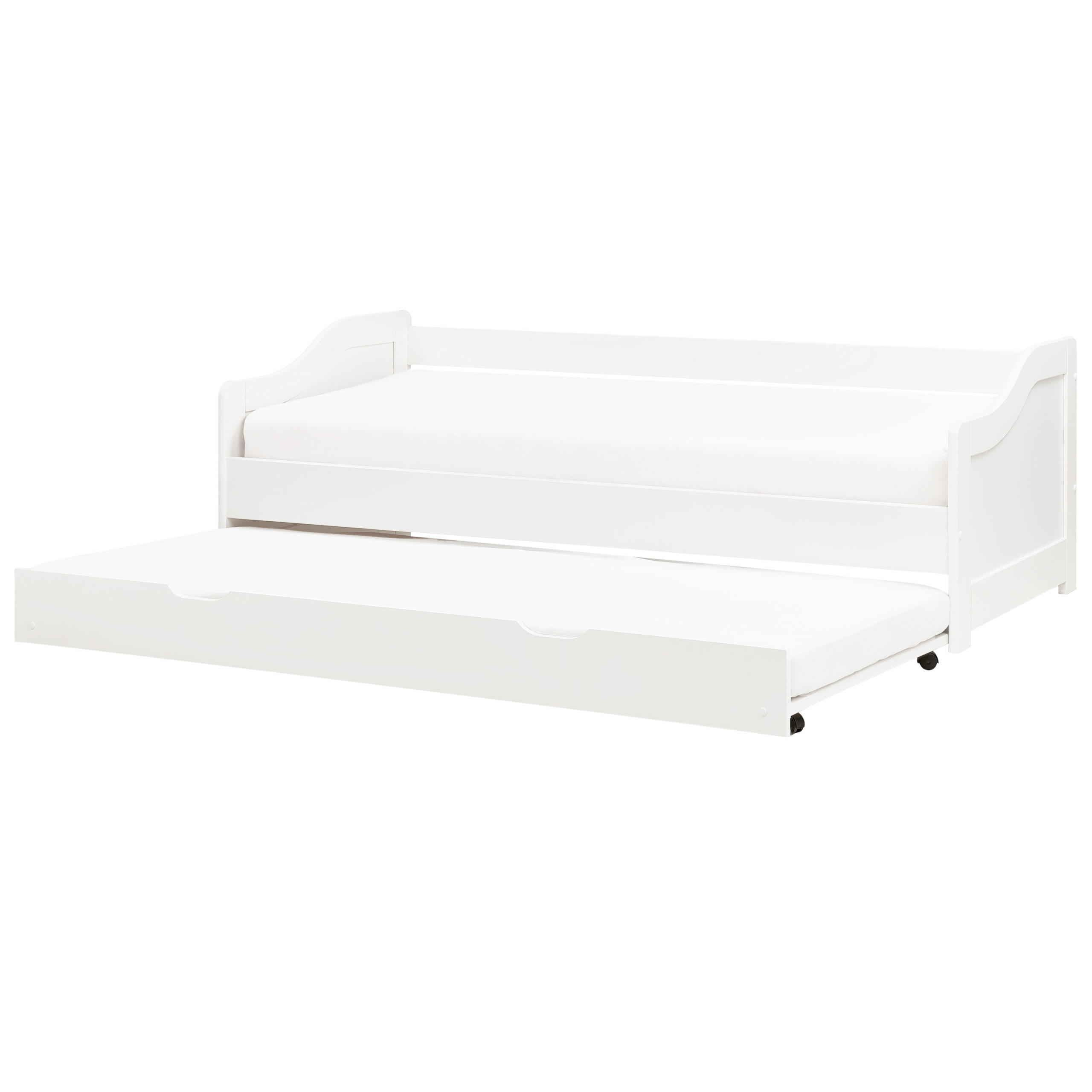 AUSZIEHBETT 90x200 cm Weiß Luneray - Weiß, Holz (90/200cm) - Beliani