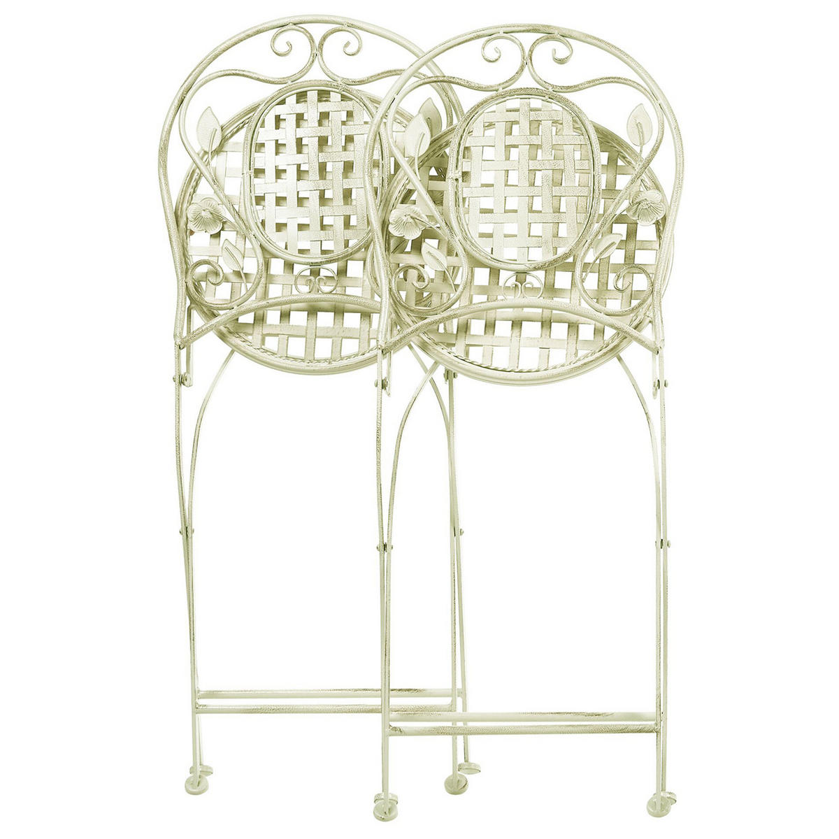 GARTENSTUHL 2er-Set Metall hellgrün Bivio - Grün, Metall (43/93/52cm) - Beliani