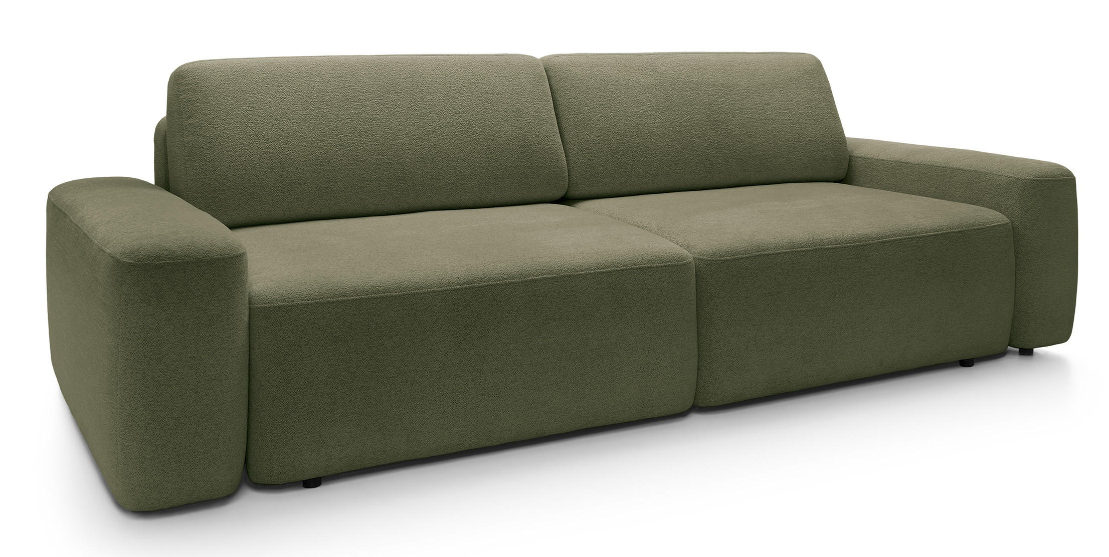 POLSTERSOFA 260 cm Orea, Schlaffunktion, Bettkasten, Grün - Grün, Holz (257/82/105cm) - Emporius