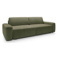 POLSTERSOFA 260 cm Orea, Schlaffunktion, Bettkasten, Grün - Grün, Holz (257/82/105cm) - Emporius