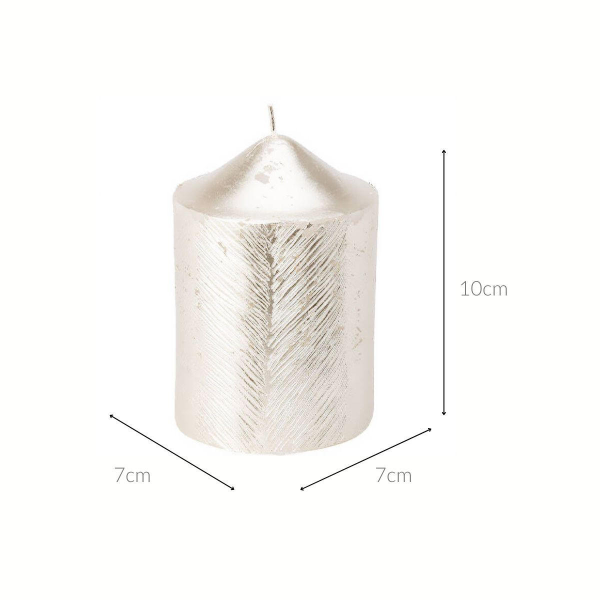 DEKORATIVE KERZE Metallmuster 7/10 cm - Goldfarben, Paraffin (7/10/7cm) - Home Styling Collection