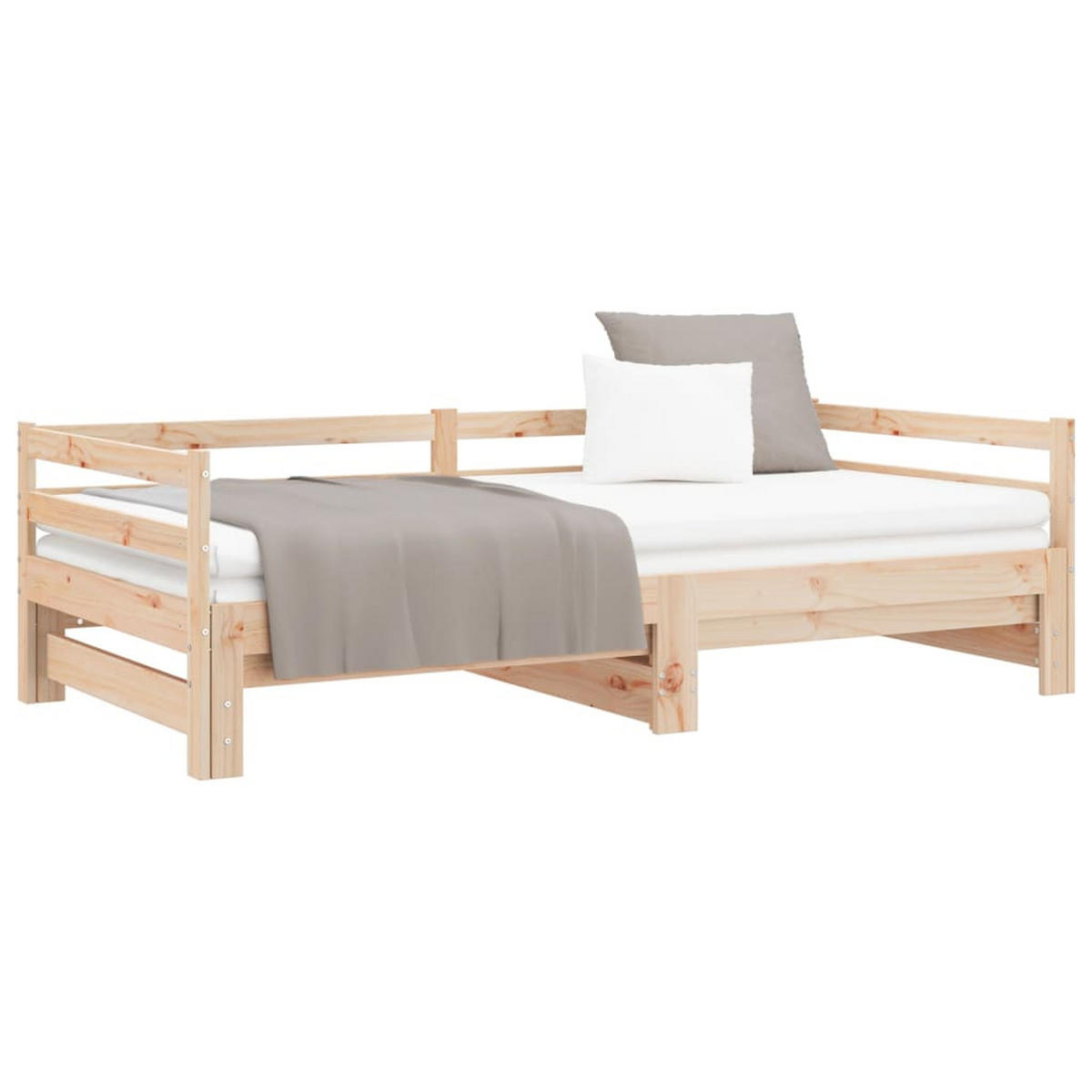 AUSZIEHBARES Tagesbett Ohne Matratze 80/200 Cm - Braun, Naturmaterialen (80/200cm) - vidaXL