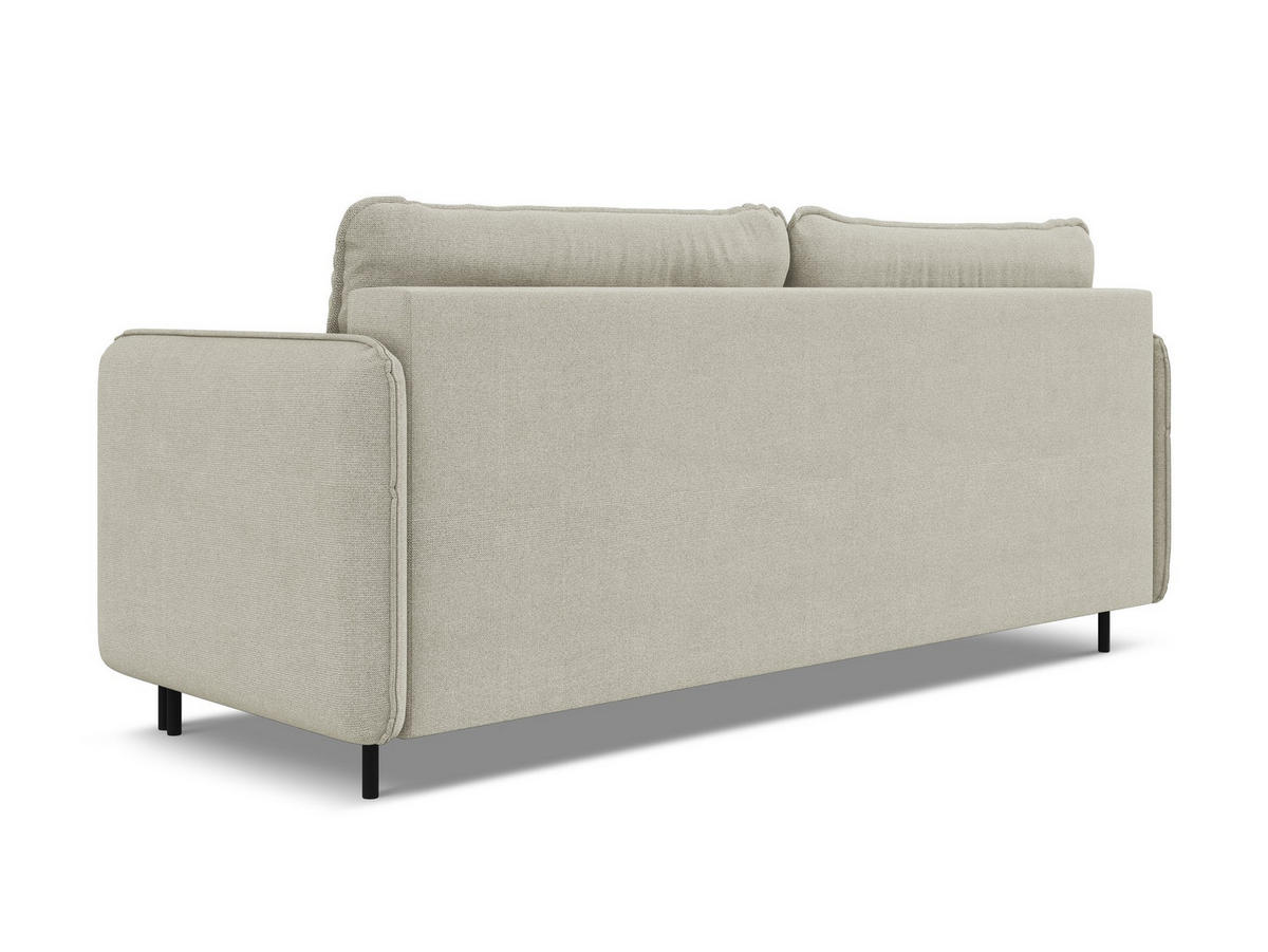 3-SITZER SOFA mit Schlaffunktion Strukturstoff Stoff Beige - Beige/Creme, Holz/Textil (226/90/92cm) - Makamii