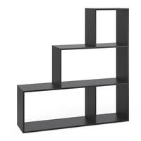 TREPPENREGAL Schwarz 116.8 x 123.2 cm - Schwarz, Holzwerkstoff (116.8/123.2/29cm) - Vicco