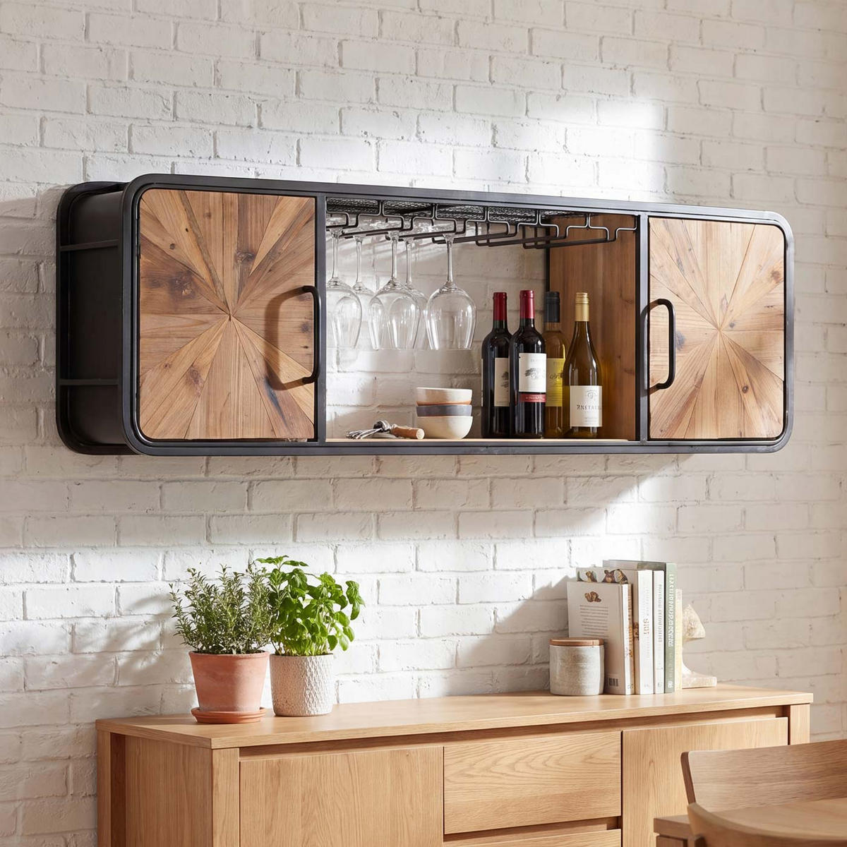 WEINREGAL Braun - Braun, Holz (121/40/21cm) - MCW