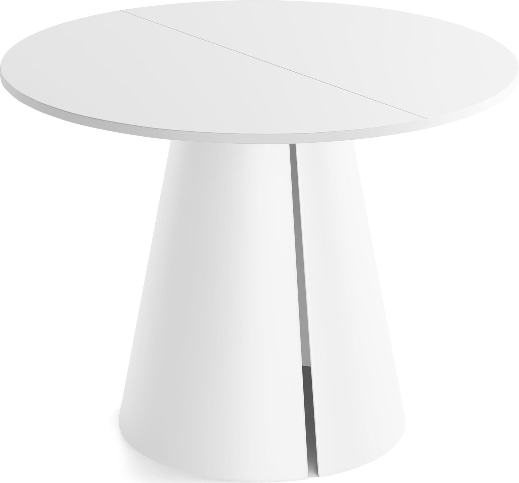 ESSTISCH Lamio runder ausziehbarer, Weiß 120-200/120/76 cm - Weiß, Holzwerkstoff/Metall (120/120/76cm) - WFL GROUP