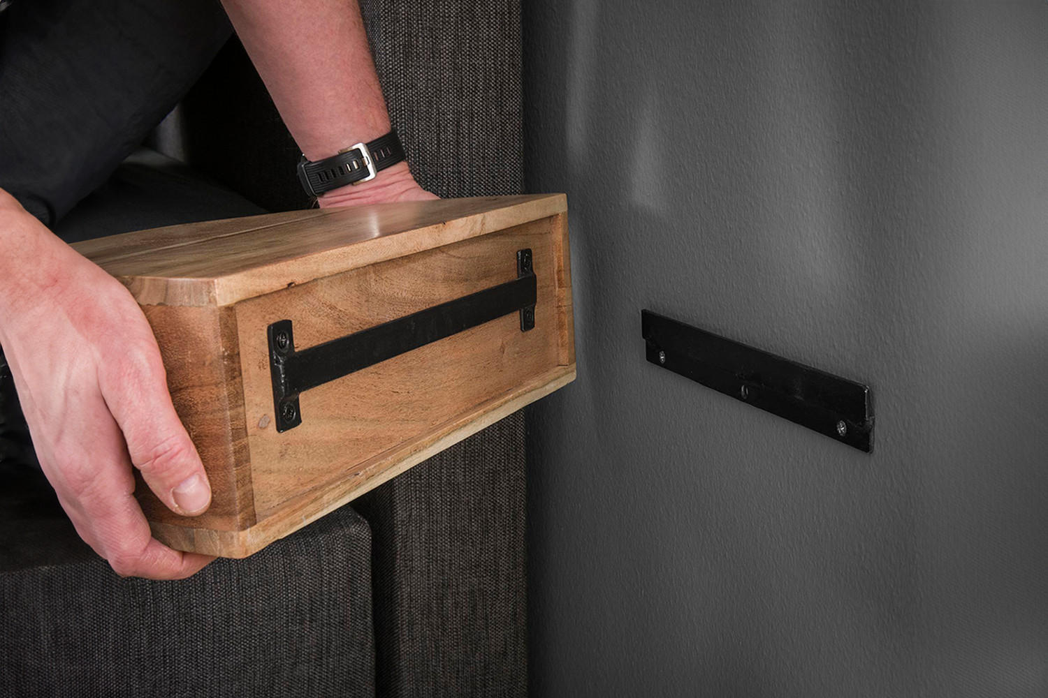 NACHTTISCH CAVE Holz Akazie - Braun, Holz (40/12/20cm) - KAWOLA