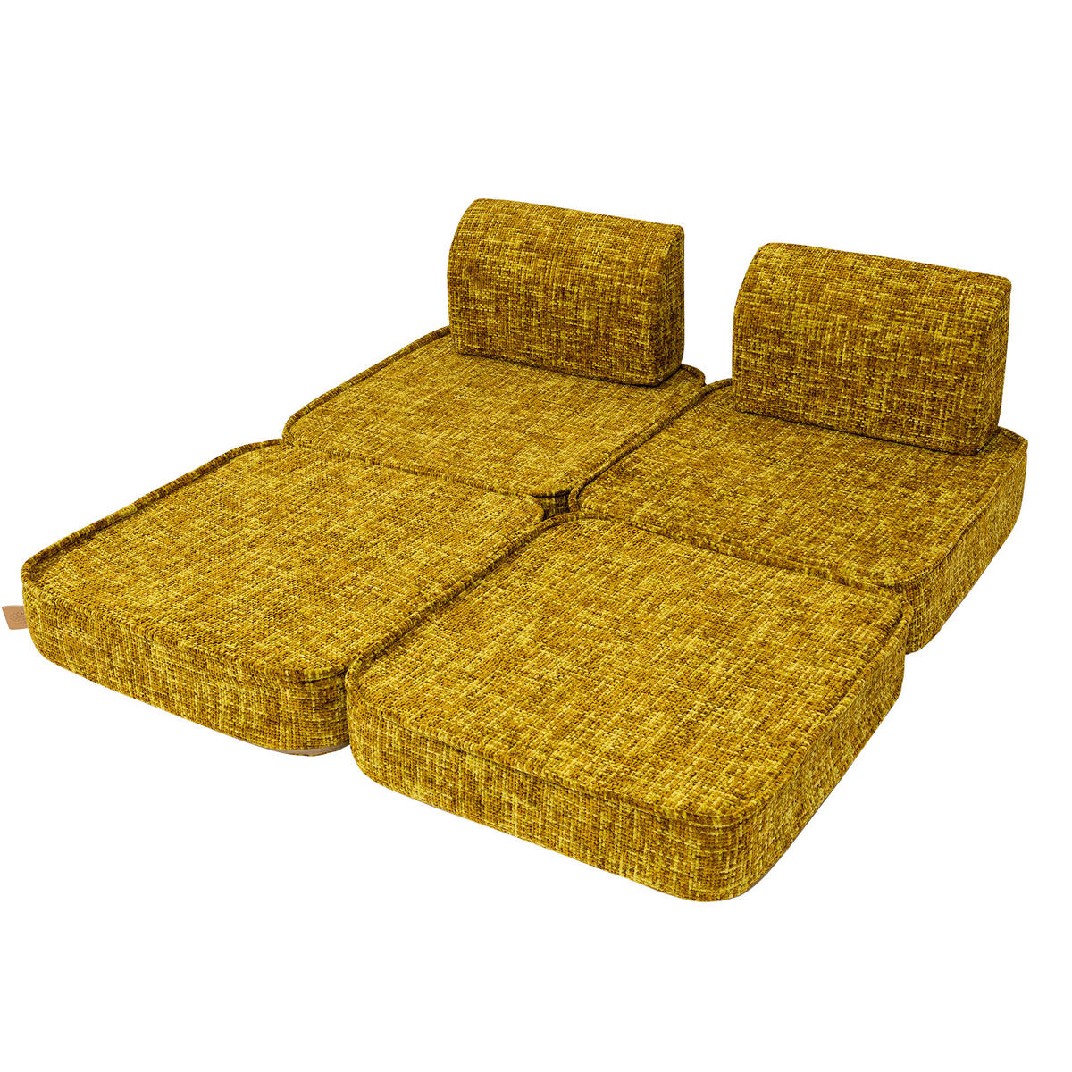 KINDERSOFA, Pocket Basic, Tangle, Goldsenf - Honig, Textil (120/25/60cm) - MeowBaby