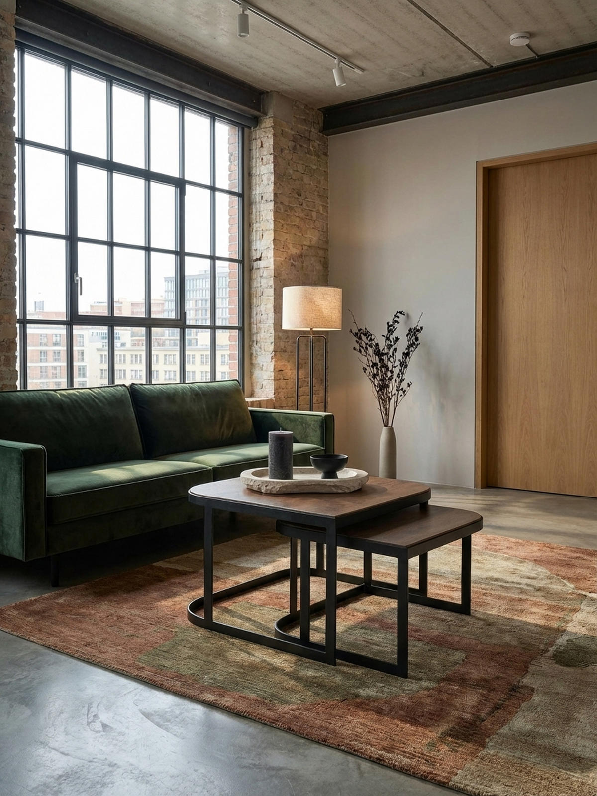 BEISTELLTISCH 2er Set Mango Massivholz Eisen Abgerundete Ecken TIMAVO, Schwarz - Schwarz, Holz/Metall (60/60/40cm) - KADIMA DESIGN